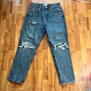 Zara Women's Distressed Blue Jeans